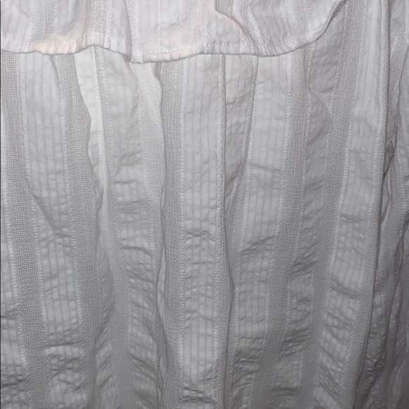 White Free People Peasant Blouse w/ElasticNeckline - Picture 6 of 9